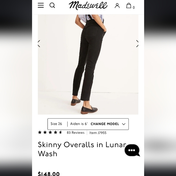 Madewell washed black overalls - Picture 3 of 14